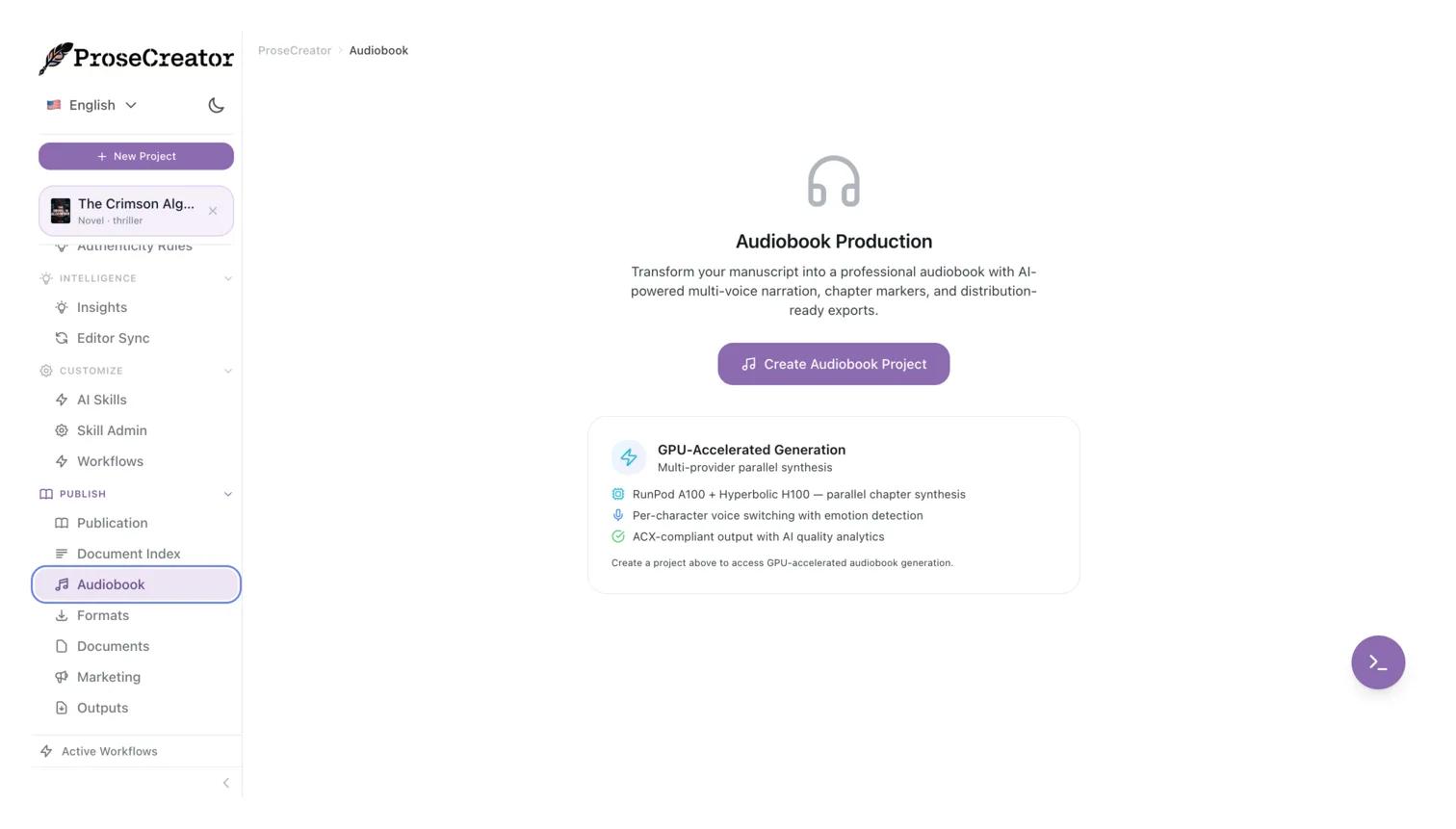 Audiobook production pipeline