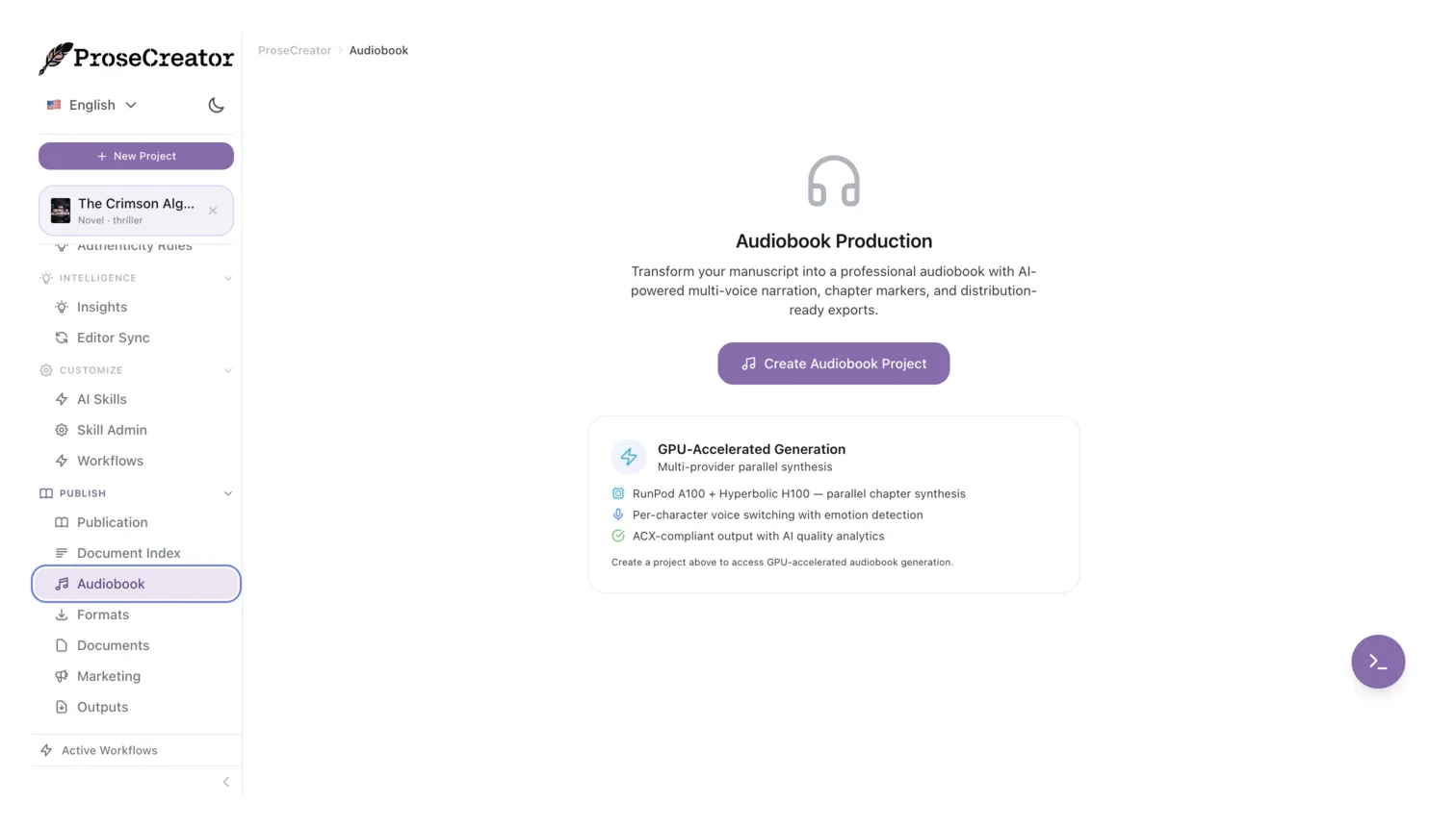 Audiobook production pipeline